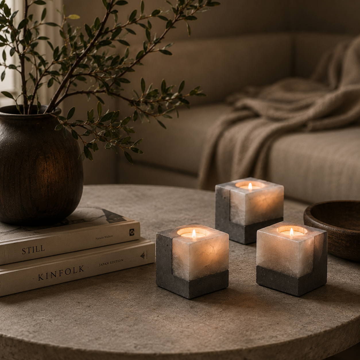 Aether Nordic Stone Candle Holder