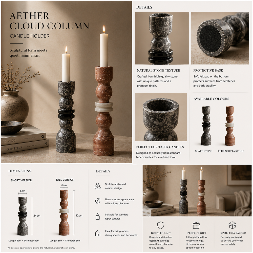 Aether Cloud Column Candle Holder